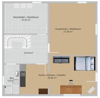 Foto - All-Inclusive 1-Zimmer-Wohnung mit Möbel Internet Garten Südlage