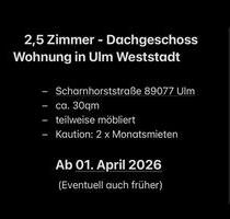 2,5 DG Wohnung in Ulm Weststadt 89077