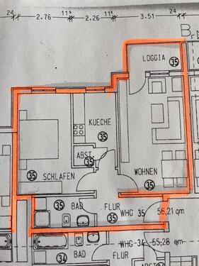 Foto - Wohnungsvermietung - 588,00&nbsp;EUR Kaltmiete, ca.&nbsp; 57,00&nbsp;m&sup2;