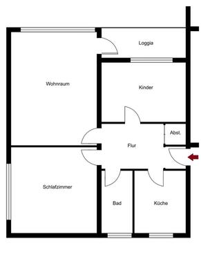 Foto - Helle, frisch sanierte 3Z- WHG mit Loggia in Oberricklingen