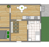2-Raum-EG-Wohnung mit Terrasse in Burg