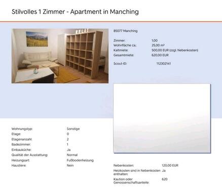 Foto - Stilvolles 1 Zimmer - Apartment in Manching