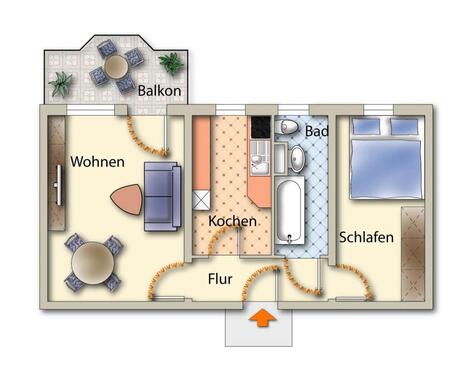Foto - 2 Zimmer Etagenwohnung zur Miete in Freiberg
