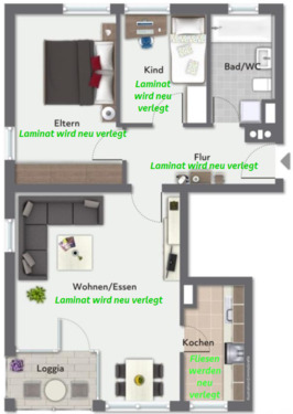 Foto - 3 Zimmer Etagenwohnung zur Miete in Horb am Neckar