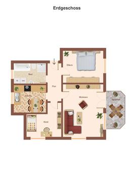 Foto - 3 Zimmer Etagenwohnung zur Miete in Hatten