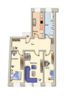 Foto - 3 Zimmer Etagenwohnung zur Miete in Freiberg