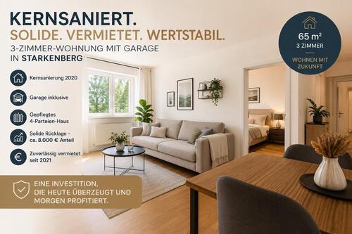 Foto - Kernsanierte 3-Zimmer-Wohnung mit Garage in ruhiger Lage