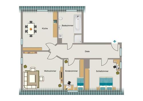 Foto - 3.5 Zimmer Dachgeschoßwohnung zur Miete in Herne
