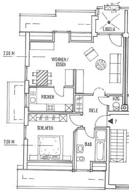 Foto - 2 Zimmer Dachgeschoßwohnung zur Miete in Erlenbach am Main