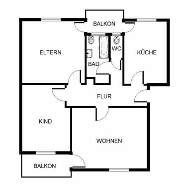 Foto - 3 Zimmer Etagenwohnung zur Miete in Karlsruhe