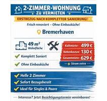 Helle 2 Zimmer Wohnung ab sofort bezugsfertig nach Sanierung - Bremerhaven Leherheide
