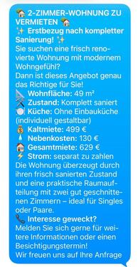 Foto - 2 Zimmer Etagenwohnung zur Miete in Bremerhaven