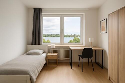 Foto - Möbliertes Zimmer mit Schleiblick