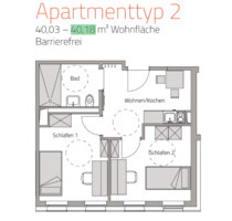 Großzügiges 2-Zimmer-Premium-Apartment (40,18 m²) mit Loggia in U - Würzburg Lengfeld