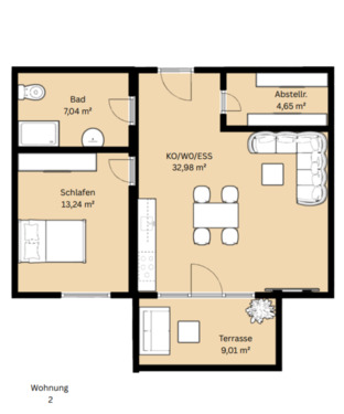Foto - 2.5 Zimmer Erdgeschoßwohnung in Burgbernheim