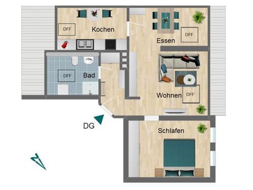 Foto - 2 Zimmer Dachgeschoßwohnung zur Miete in Pößneck