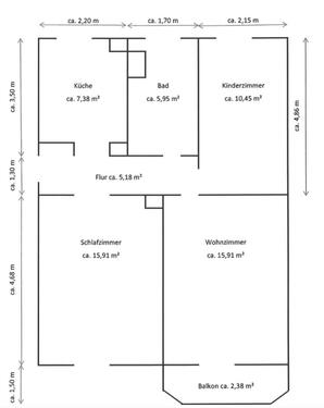 Foto - 3 Zimmer Etagenwohnung zur Miete in Parchim