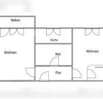 Schöne Single Wohnung mit ruhigen + sonnigem Balkon ins Grüne - Wuppertal Gemarkung Langerfeld