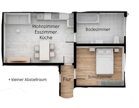 Foto - Sanierte 2 - Zimmerwohnung - 675,00&nbsp;EUR Kaltmiete, ca.&nbsp; 52,00&nbsp;m&sup2;
