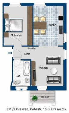 Foto - 2 Zimmer Etagenwohnung zur Miete in Dresden