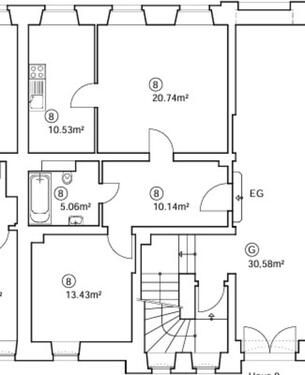 Foto - Großzügige 2‑Raum‑EG‑Wohnung mit hellen Räumen
