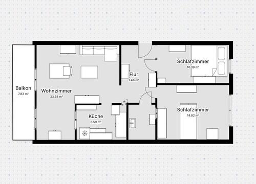 Foto - 3 Zimmer gegen 4 Zimmer - 500,00&nbsp;EUR Kaltmiete, ca.&nbsp; 71,00&nbsp;m&sup2;