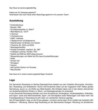 Foto - Einfamilienhaus in Rosenberg zum Kaufen