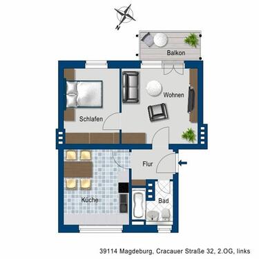 Foto - 2 Zimmer Etagenwohnung in Magdeburg