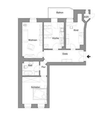 Foto - Zum Verkauf vermietete 3 Zimmer Wohnung 72m2 im Altbau