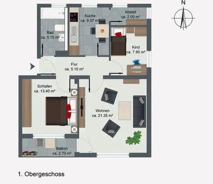 Foto - Attraktive 3-Zimmer-Wohnung mit Balkon in Schierling