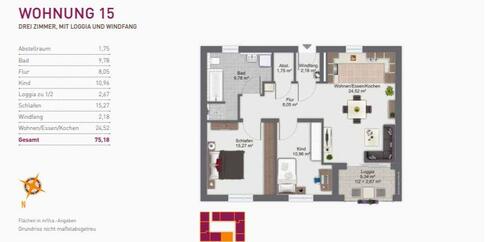 Foto - 3 Zimmer Etagenwohnung zum Kaufen in Langenau