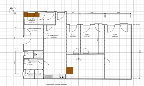 Foto - Büro Atelier Praxis ca 110qm 4 Räume große Flure, Küche, Bad.