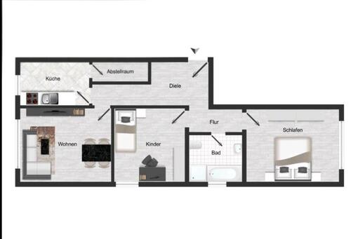 Foto - Schöne 3-Zimmer-Wohnung - 950,00&nbsp;EUR Kaltmiete, ca.&nbsp; 83,00&nbsp;m&sup2;