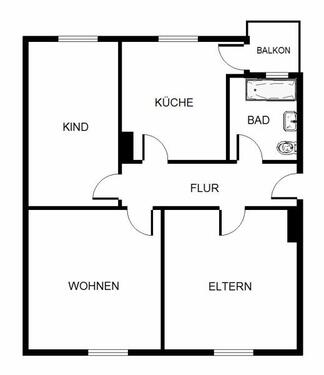 Foto - 3 Zimmer Etagenwohnung in Ludwigshafen am Rhein