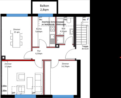 Foto - 3 Zimmer Erdgeschoßwohnung zur Miete in Pforzheim