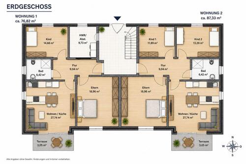 Foto - Moderne 4 Zimmer Neubau Wohnung zu Vermieten-KfW 55