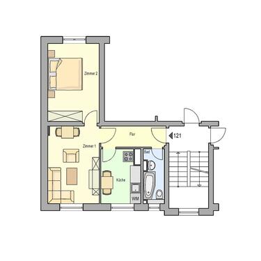 Foto - 2 Zimmer Etagenwohnung zur Miete in Schleiz