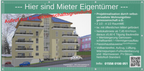 Foto - Projektierte genossenschaftliche 2 - 4 Raum-Mietwohnung