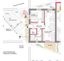2 Zimmer Wohnung KFW 55 Neubau mit Terasse und Minigarten Fußbode - Veitsbronn