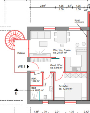 Foto - 2 Zimmer Wohnung KFW 55 Neubau Fußbodenheizung Balkon