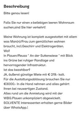 Foto - 2 Zimmer Etagenwohnung zur Miete in Plauen