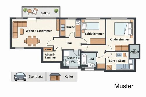 Foto - Zentrale 4,5-Zimmer-Wohnung in Würzburg-Lengfeld