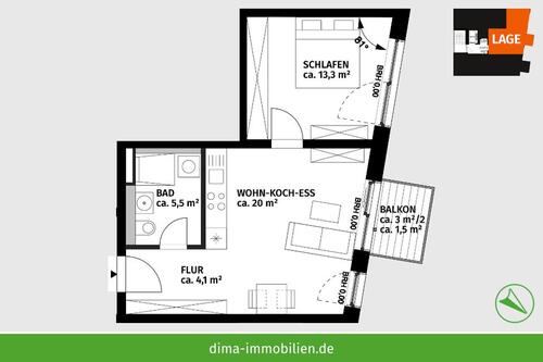 Foto - 2 Zimmer Etagenwohnung zur Miete in Leipzig