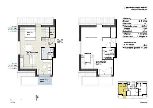 Foto - 2 Zimmer Dachgeschoßwohnung zur Miete in Weiler-Simmerberg