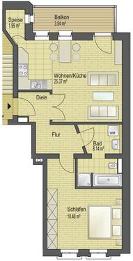 Foto - 2 Zimmer Etagenwohnung zur Miete in Leipzig