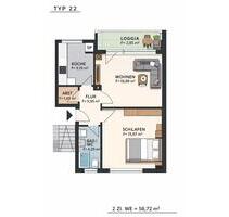 2 Zimmer Wohnung mit EBK und Balkon 58 qm - ab sofort frei - Altensteig