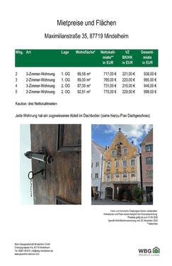 Foto - 2 Zimmer Etagenwohnung zur Miete in Mindelheim