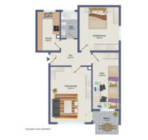 Erdgeschosswohnung, 3-Zimmer mit Balkon & Garage in Heiden