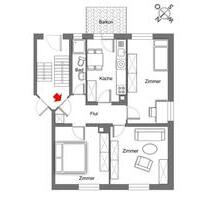 3-Zimmer-Hochparterre Wohnung mit EBK und Balkon WG Geeignet - Freiburg im Breisgau Brühl