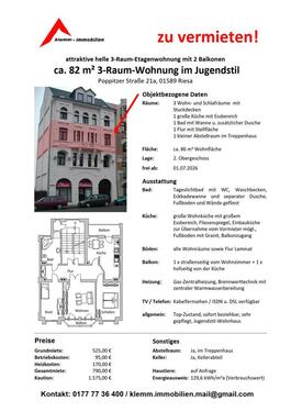 Foto - 3 Zimmer Etagenwohnung zur Miete in Riesa